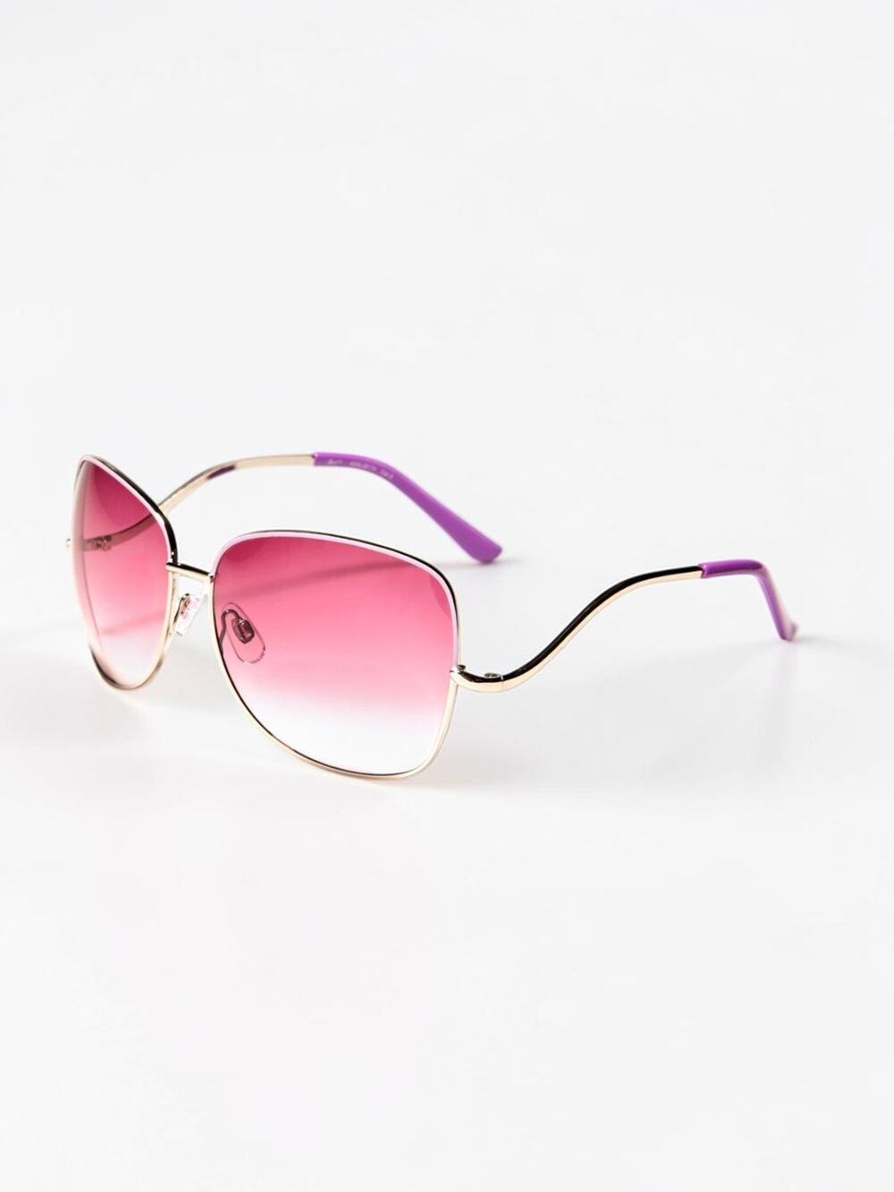 Giselle New Gradiant Pink Lens Sunglasses Rose Gold Metal